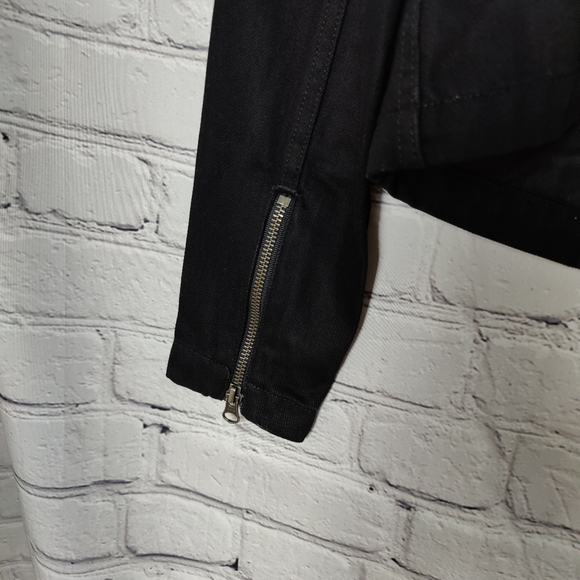 Able Denim The Moto Jacket Black Size XS NWT - Picture 4 of 10